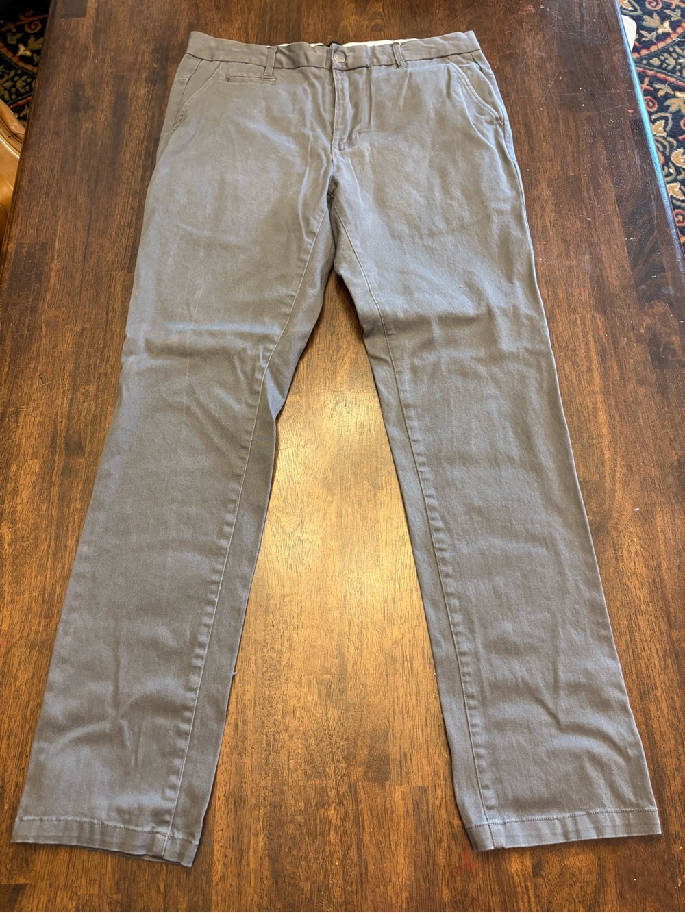 Five Four Men’s Gray Straight Chino Pants Size 34 Casual Flat Front